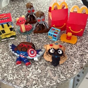 Marvel Superhero Plush Keychains and Happy Meal Toys